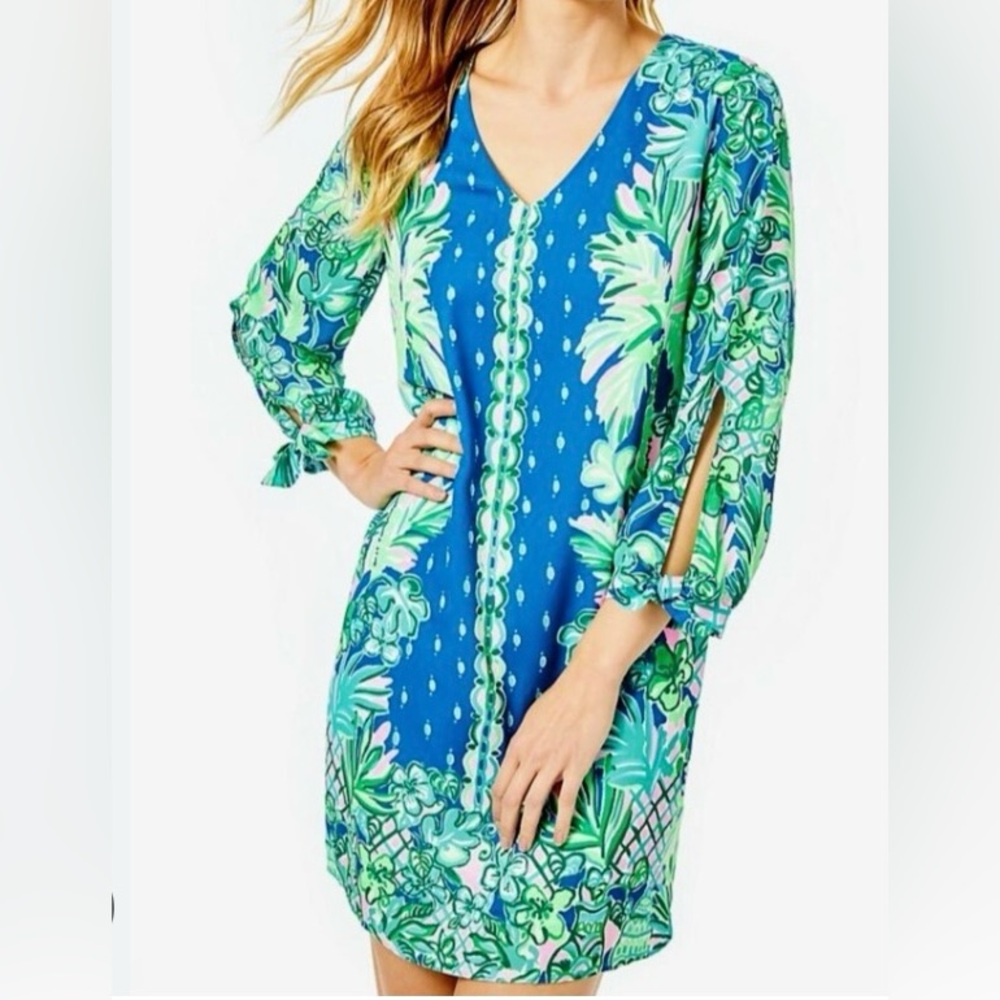 Lilly Pulitzer Blue and Green Tropical Dress - Picture 5 of 5